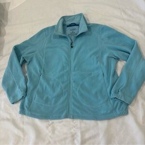 L.L. Bean Blue Fleece Jacket XL Women RN71341 Pockets Full Zipper 52" Chest EUC